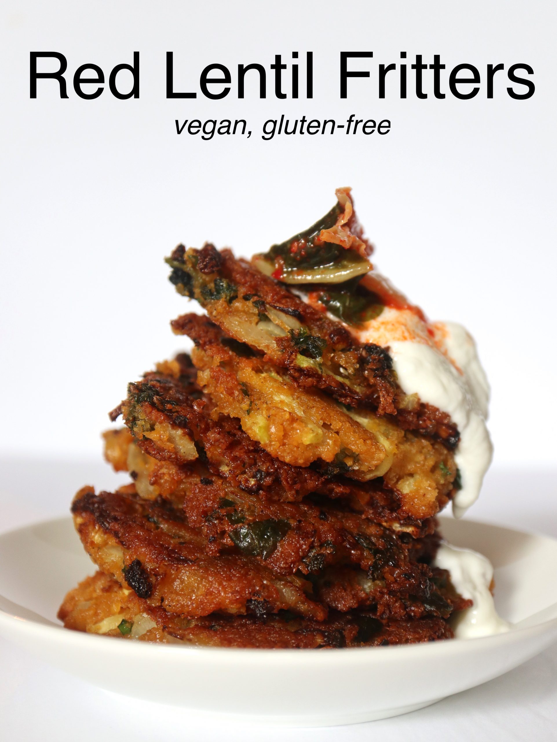 Red Lentil Fritters {Vegan, Gluten-Free}